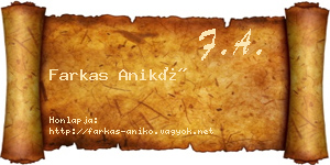 Farkas Anikó névjegykártya